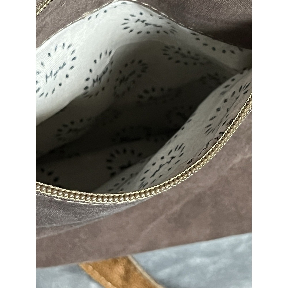 Myra Mixed Media Large Tote Canvas & Leather Cowhide Crossbody Boho Work Bag - Picture 9 of 16